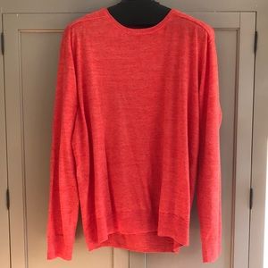 J. Crew Crewneck Sweater Orange Red Lightweight XL